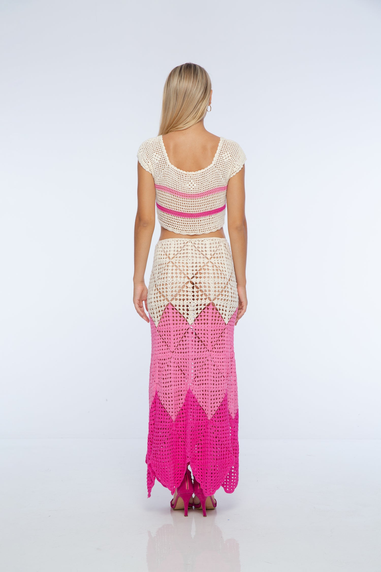 Lavina Crochet Gradient Skirt